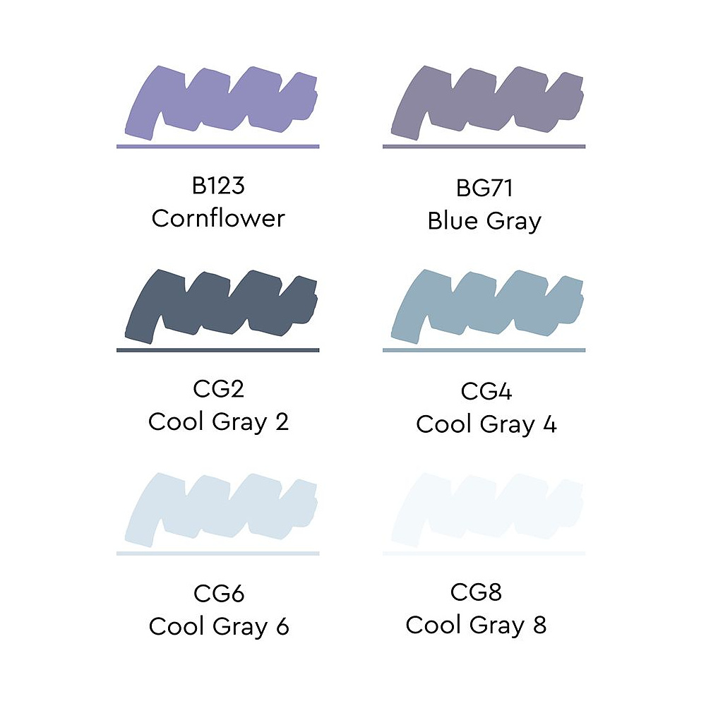 Набор маркеров перманентных двусторонних "Sketchmarker Cool Gray", 6 шт. - 3