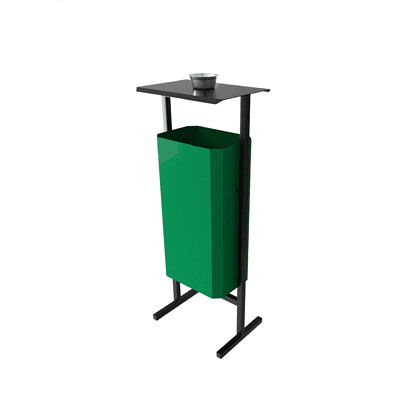 Урна уличная для мусора СТАНДАРТ с пепельницей, 50 л, металл, зелёный