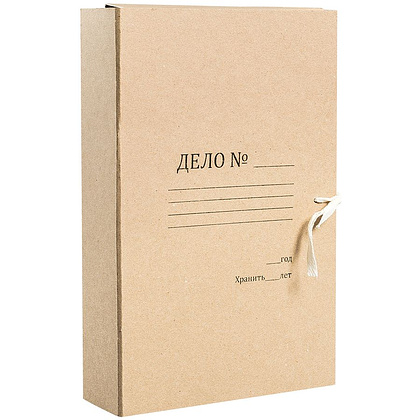 Папка для бумаг "Дело" с завязками, 70 мм, 4 завязки, крафт