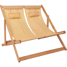 Кресло-шезлонг двойной DYATEL, ткань, бежевый, массив сосны 