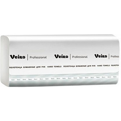 Полотенца бумажные "Veiro Professional Basic", V-сложение, 1 слой, 250 листов