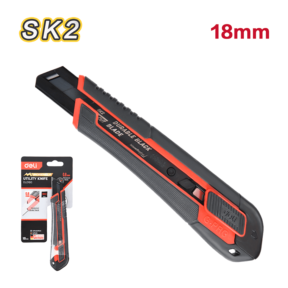 Нож строительный Deli YS EDL018G, 18 мм, универсальный - 6