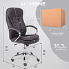 Кресло для руководителя AksHome "Richard new", экокожа, металл, коричневый - 33