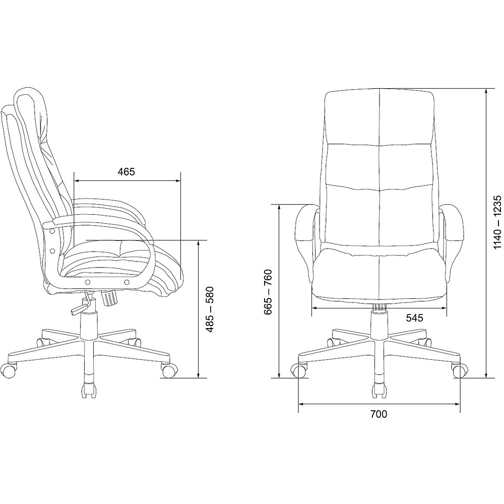 Кресло для руководителя "Бюрократ CH-824B", кожзам, пластик, черный - 5