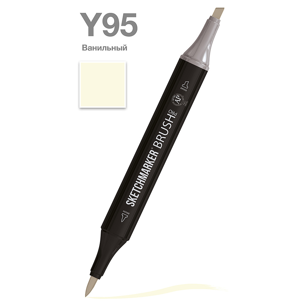 Маркер перманентный двусторонний "Sketchmarker Brush", Y95 ванильный