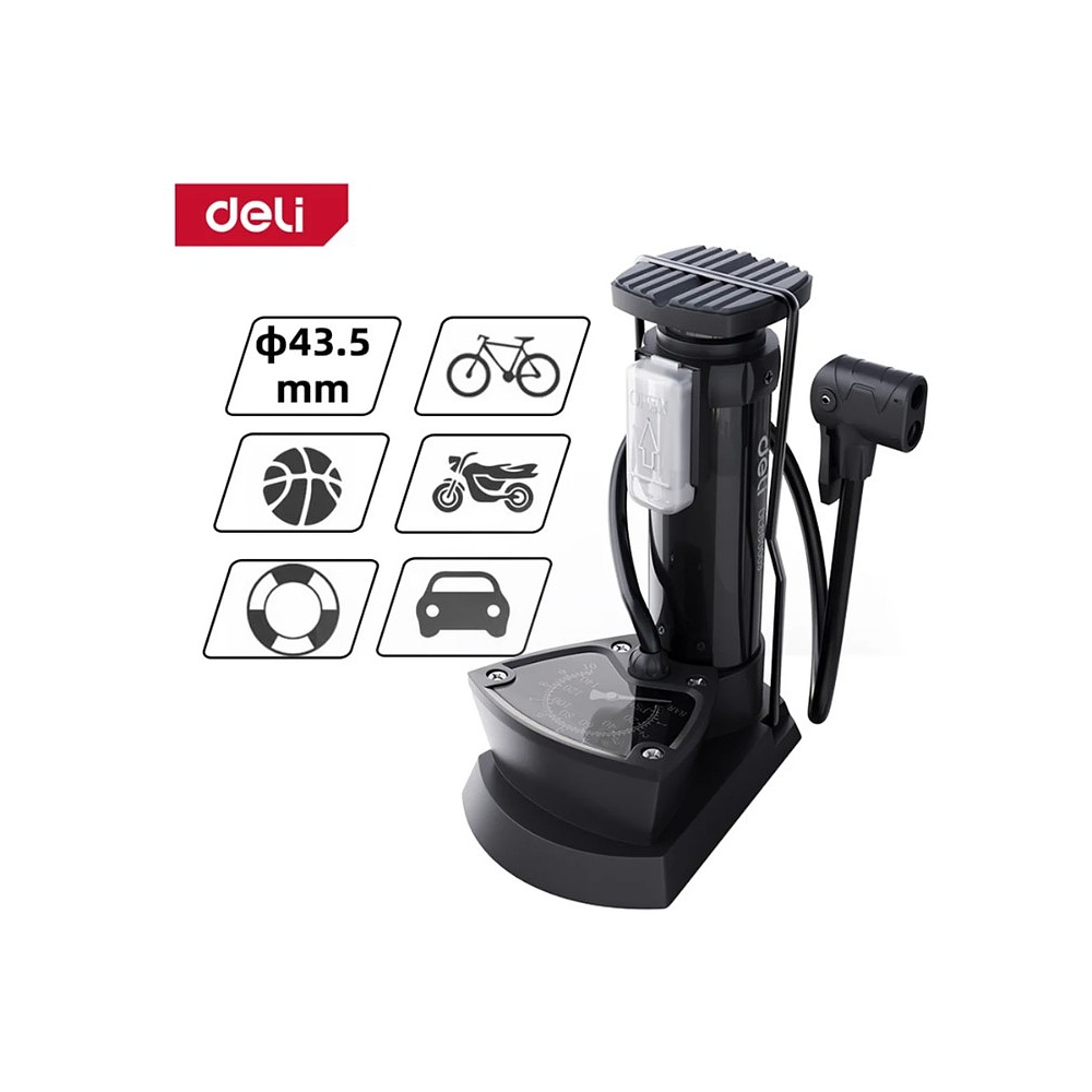 Насос велосипедный ножной Deli YS EDL880003, 9.6 bar/140 PSI - 2