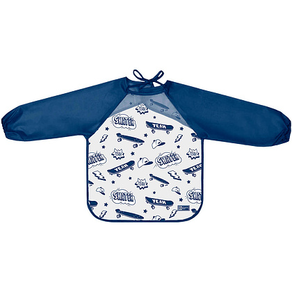 Фартук для труда "Скейт паттерн" с нарукавниками, синий