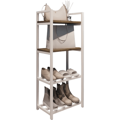 Обувница ALLERD 2+2 RION, белый муар, 440х250х1030, австралийское дерево