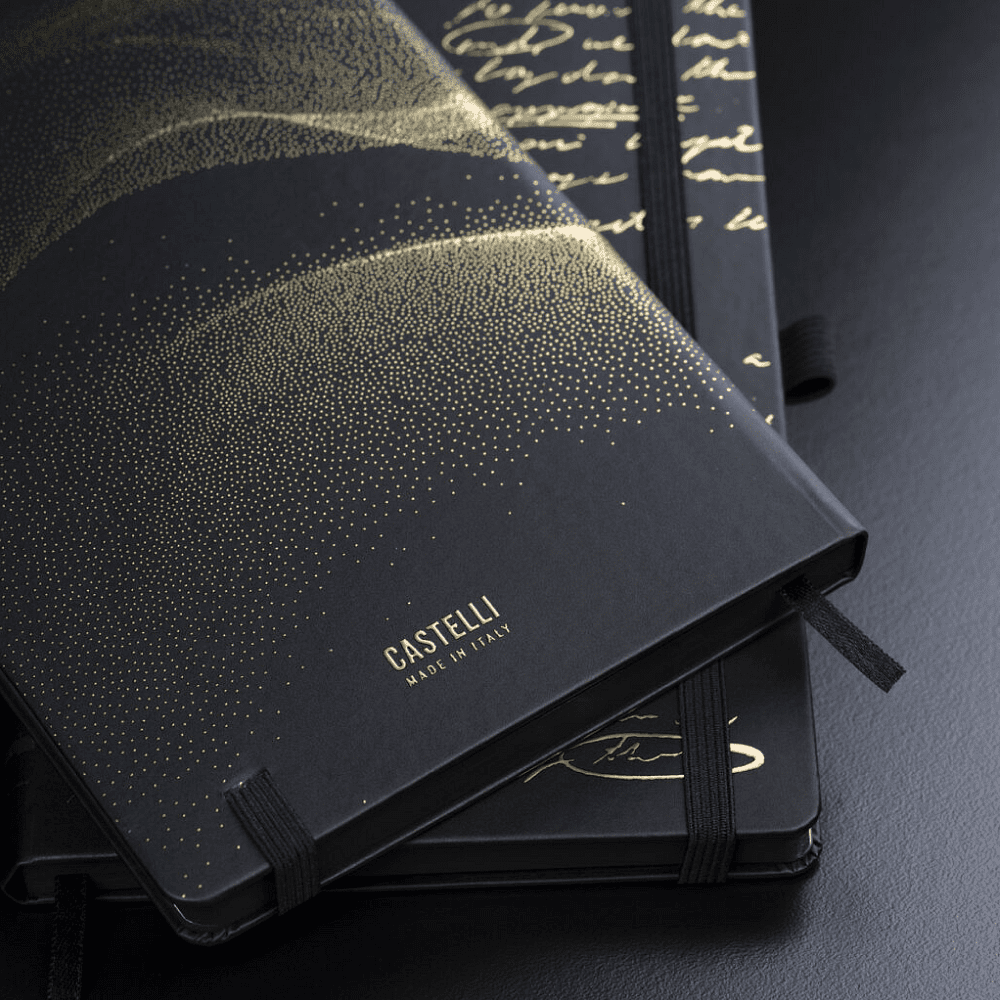 Блокнот "Total Black holo gold", А5, 96 листов, линейка, на резинке, черный, золотистый - 6