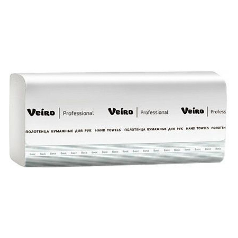 Полотенца бумажные "Veiro Professional Basic", V-сложение, 1 слой, 250 листов