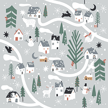 Бумага декоративная в рулоне "Village"