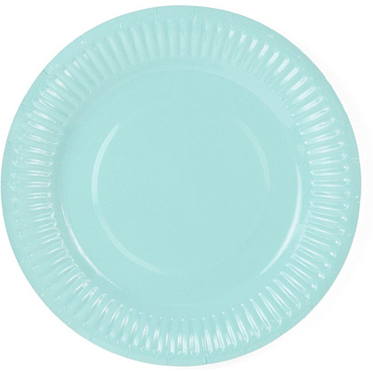 Тарелка бумажная "Алоха", 18 см, 6 шт, бирюзовый
