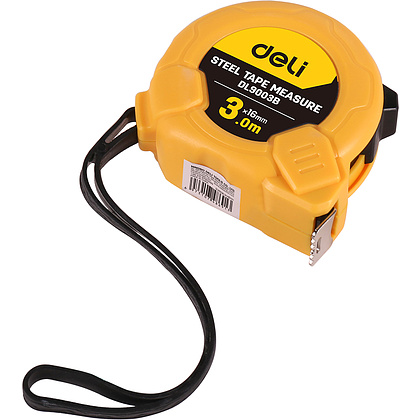 Рулетка Deli "EDL9003B", 3 м, желтый - 5