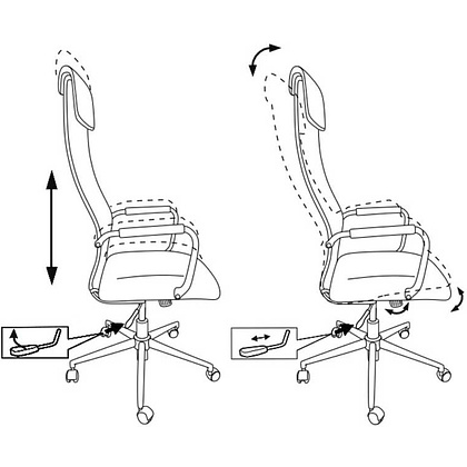 Кресло для руководителя "Бюрократ KB-9N/DG", ткань, металл, серый - 6
