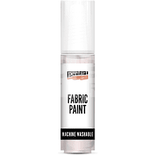 Краски для текстиля "Pentart Fabric paint metallic", жемчужно-белый, банка