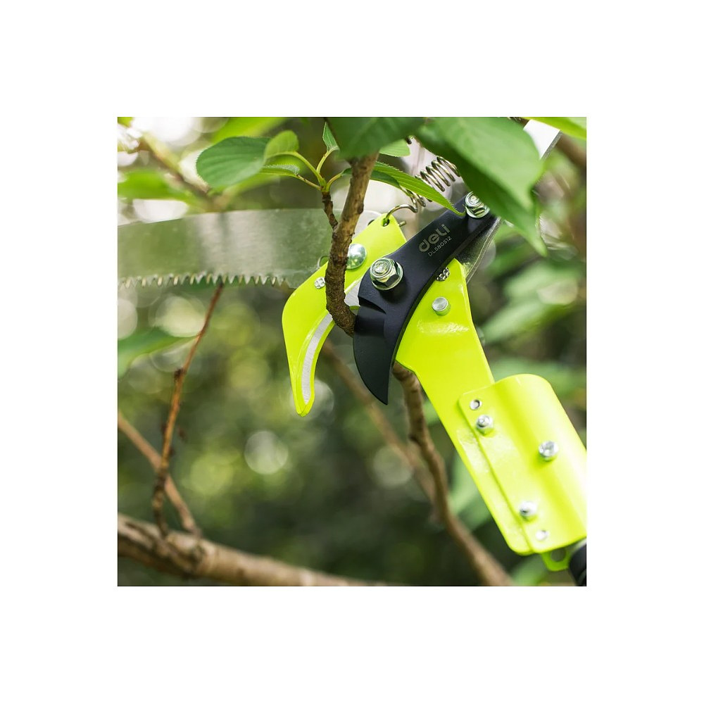 Высоторез-сучкорез с секатором штанговый DELI DL580512, серебристый, зеленый - 4