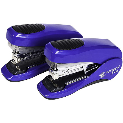 Скобосшиватель "LE-45F" + скоба, 24/6, 24/8, 26/6, 26/8, 30-40 листов, темно-синий, на 50% меньше усилий при нажатии - 2