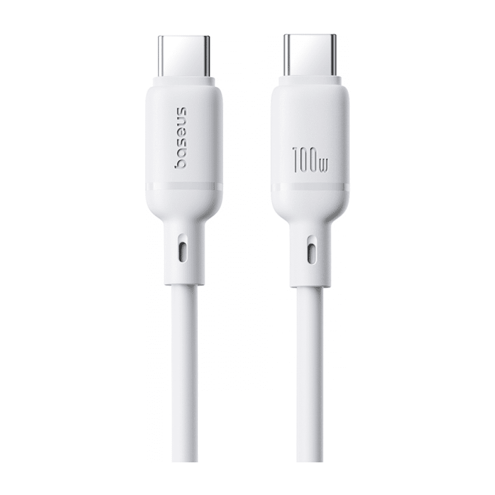 Кабель Baseus P10377704213-00, Silky Series Fast Charging Cable, Type-C to Type-C 100W, 1 м, Moon White