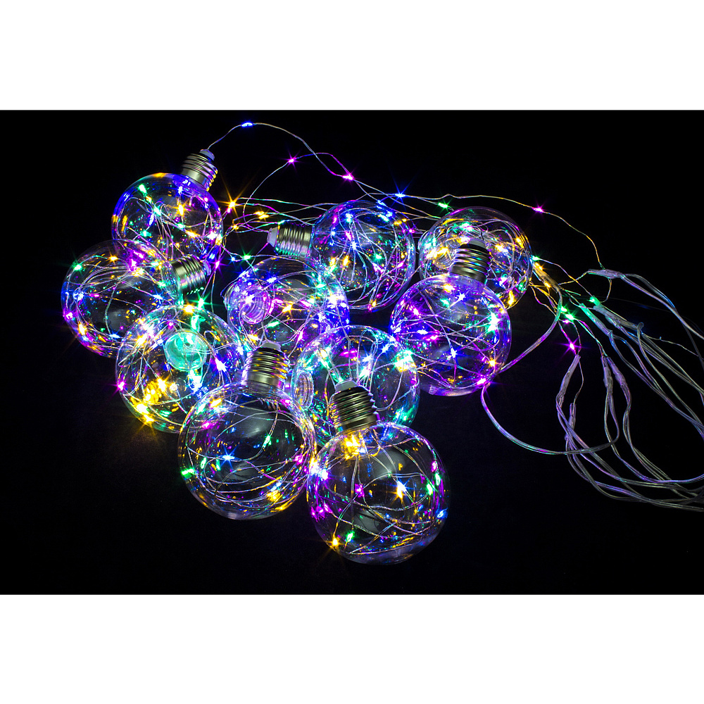 Гирлянда LED "Бахрома. Шарики", 3x0.7 м, разноцветный - 2