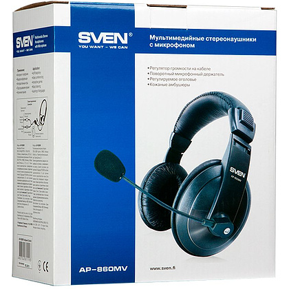 Наушники с микрофоном "Sven AP-860MV Black" - 2
