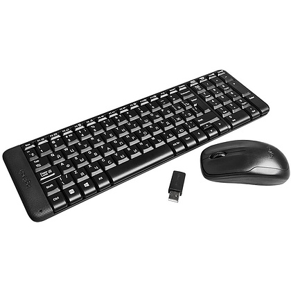 Клавиатура + мышь Logitech "MK220", беспроводная, черный