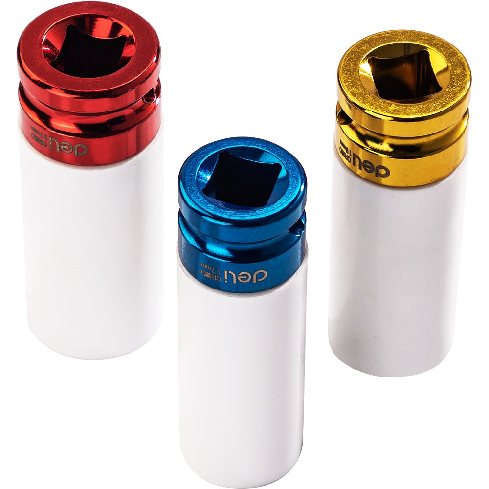 Набор головок торцевых ударных Deli YS EDL2003Q, 17/19/21 мм, 1/2", 3шт, кейс, ассорти - 3