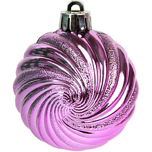 Шар елочный "Вихрь", d6 см, 6 шт, розовый