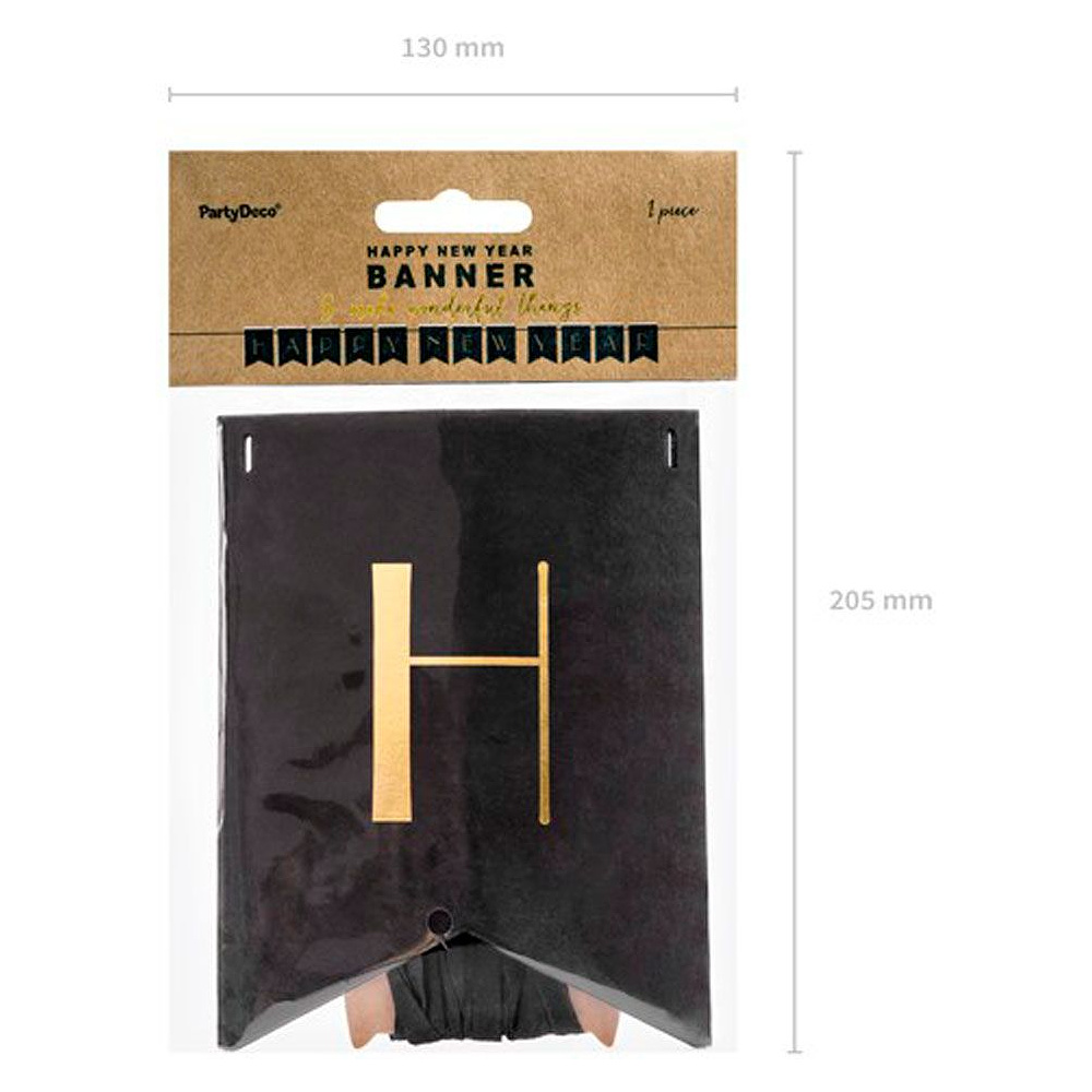 Гирлянда "С новым годом" баннер, черный - 5