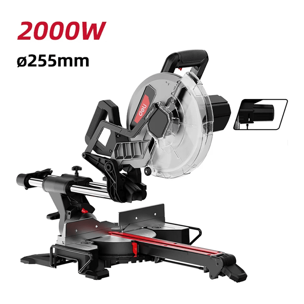 Торцовочная пила Deli RS EDE570, с протяжкой, 2000 Вт, 255 х 30 мм - 2