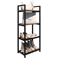 Обувница ALLERD 2+2 RION, черный муар, 440х250х1030, металл бруклин