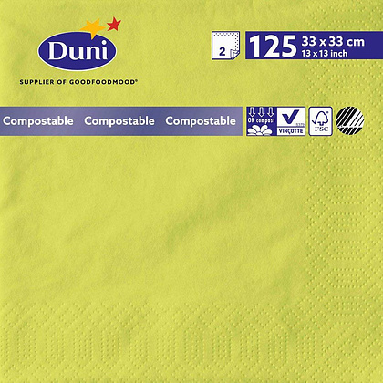 Салфетки бумажные "Duni", 125 шт, 33x33 см, киви