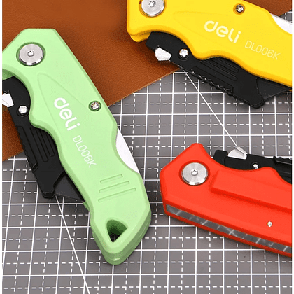 Нож строительный складной Deli YS EDL006K-4, 19 мм, трапеция, 4 шт. - 5