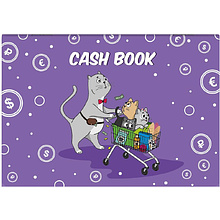 Книга записная "Коты", А6, 64 страницы, линейка, фиолетовый