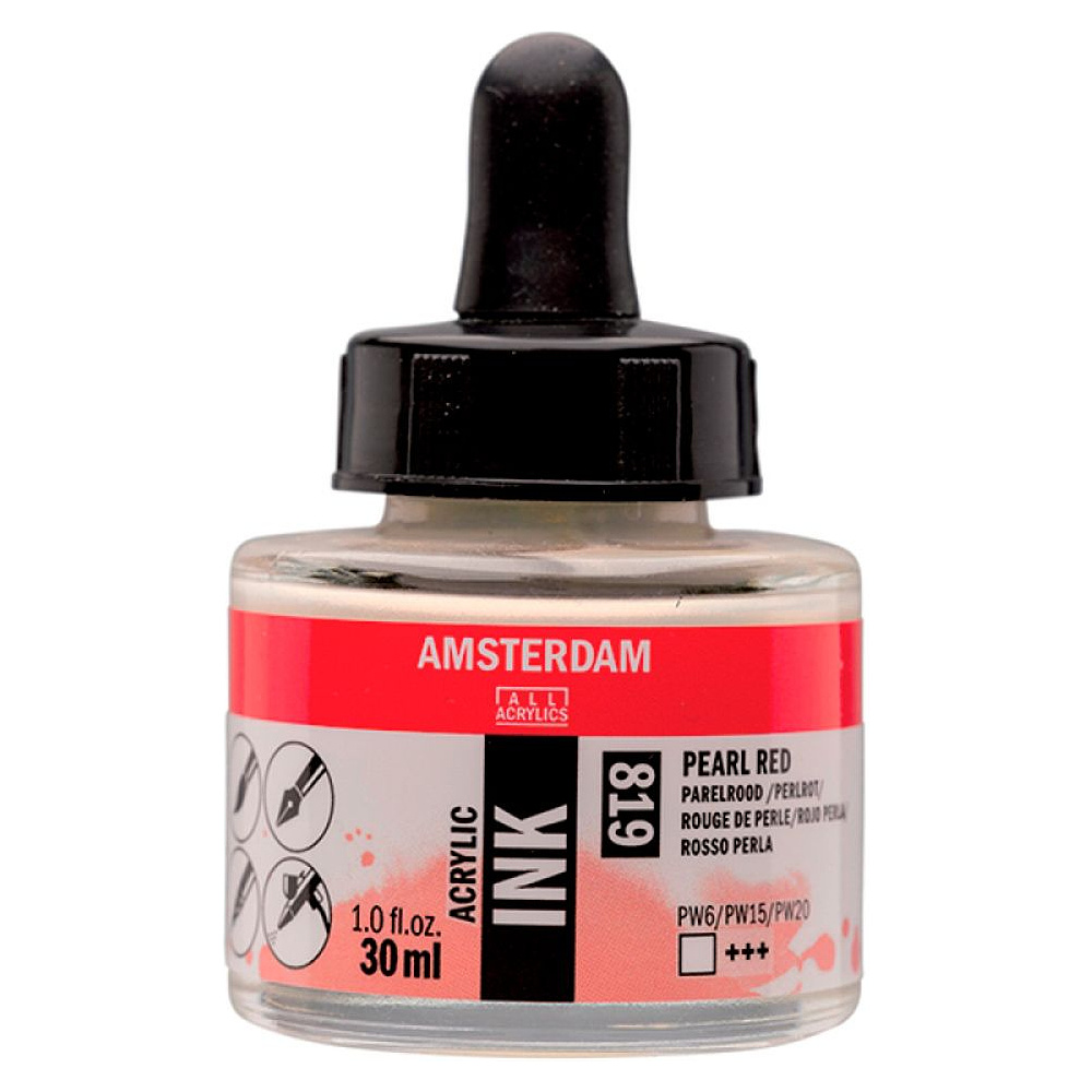 Жидкий акрил "Amsterdam", 819 жемчужный красный, 30 мл