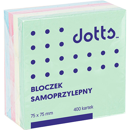 Бумага для заметок на клейкой основе "Dotts", 75x75 мм, 400 листов, ассорти пастель