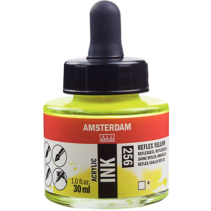 Жидкий акрил "Amsterdam", 256 флуоресцентный желтый, 30 мл, банка