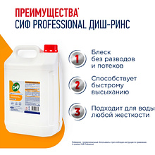 Ополаскиватель для посудомоечных машин "Сиф Professional ДИШ-РИНС", 5 л, концентрат