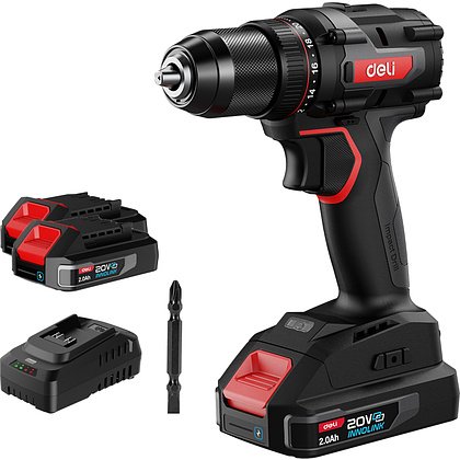 Аккумуляторная дрель-шуруповерт Deli RS EDE-DZ20-2D2 20 В, 70 Нм, 2 АКБ, 2 Ач, сумка