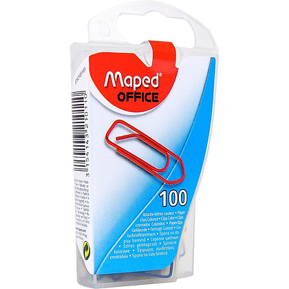 Скрепки цветные Maped, 25 мм, 100 шт, ассорти