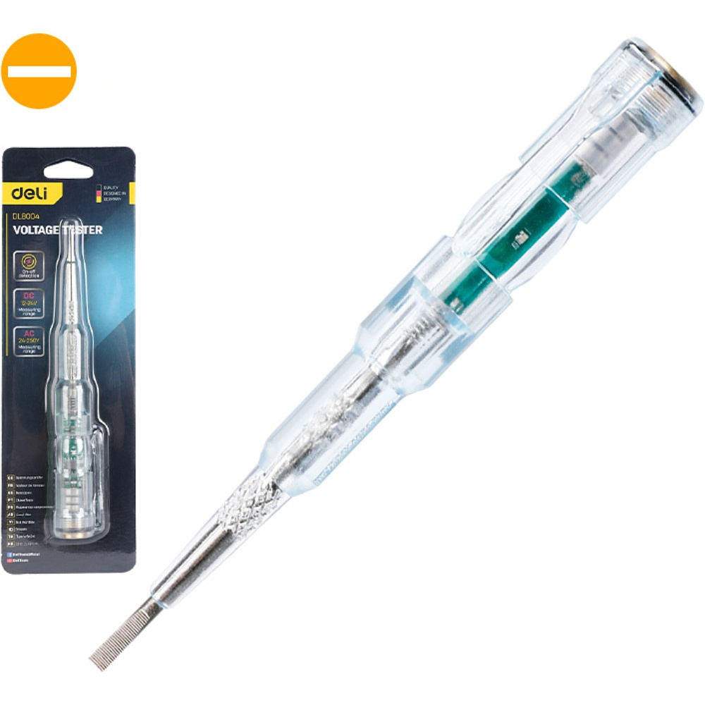 Индикаторная отвертка-тестер Deli YS EDL8004, 24 -250 В, светодиодная, прозрачный - 2