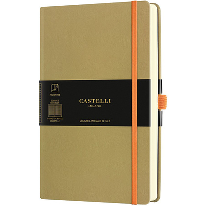 Блокнот Castelli Milan "Aqua Olive", А5, 120 листов, клетка, оливковый