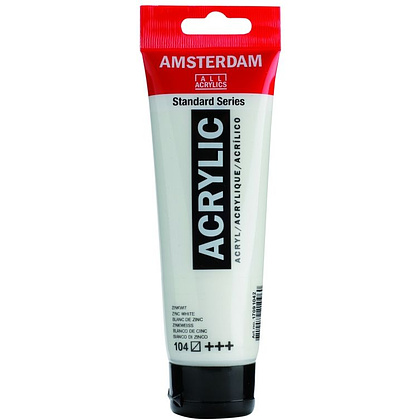 Краски акриловые "Amsterdam", 104 белила цинковые, 120 мл, туба