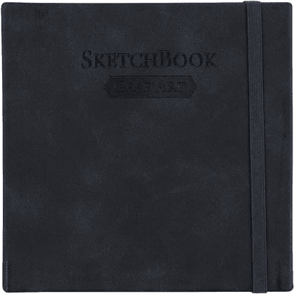 Скетчбук для графики "GrafArt white", 40 листов, 12х12 см, 160 г/м2, черный - 2