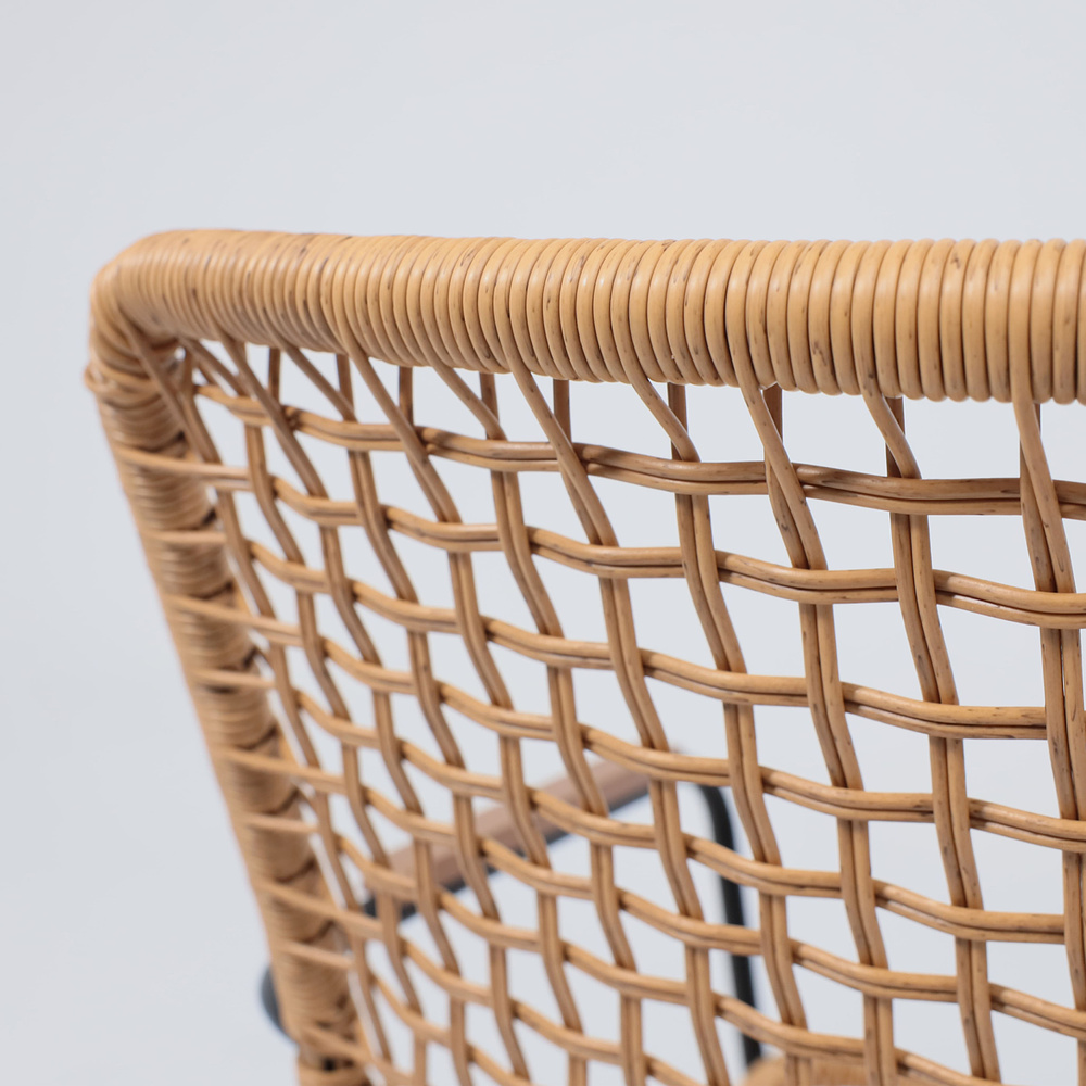 Кресло садовое AksHome BERGAMO, PE искусственный ротанг, черный, коричневый - 14