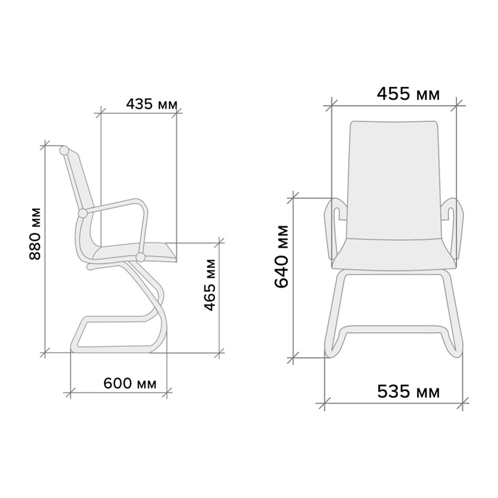 Стул для посетителей EVERPROF "Samba Chrome", хром, кожзам, черный  - 4