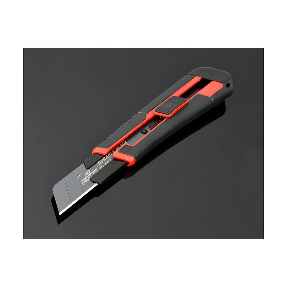 Нож строительный Deli RS EDL025G, 25 мм, универсальный, черный, красный - 6