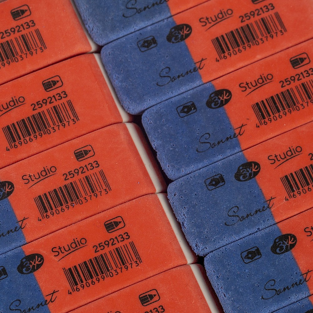 Ластик "Сонет", синий, красный - 3