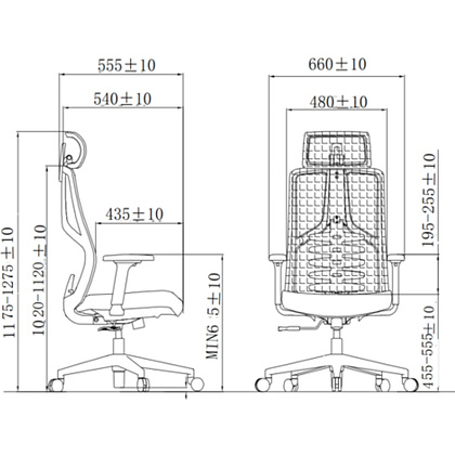 Кресло для руководителя SitZone CH-359A сетка/ткань, черный - 6