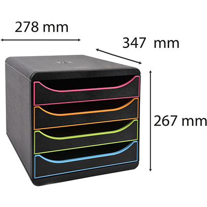 Блок из 4 лотков закрытый "BlackOffice Big Box Plus", 347x278x267 мм - 2