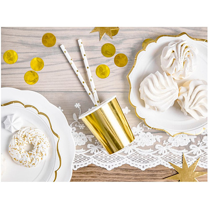 Стакан бумажный золотистый, 6 шт, 180 мл - 2